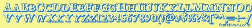 PapillonsOutlineDemo Font – Blue Fonts on Yellow Background