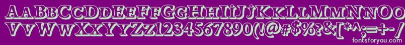 PapillonsOutlineDemo Font – Green Fonts on Purple Background