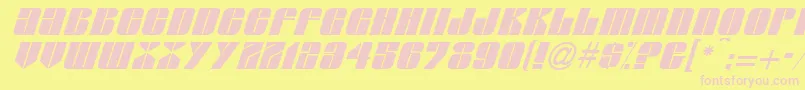 Шрифт GlacierItalic – розовые шрифты на жёлтом фоне