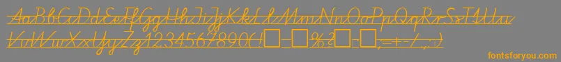 フォントVaP2 – オレンジの文字は灰色の背景にあります。
