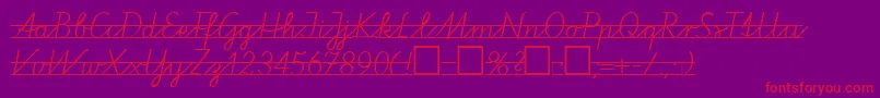 VaP2-fontti – punaiset fontit violetilla taustalla
