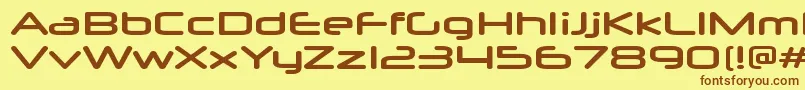 フォントNeuropolxxpBold – 茶色の文字が黄色の背景にあります。