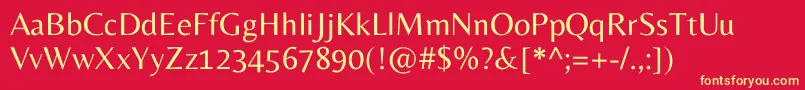 BellezaRegular Font – Yellow Fonts on Red Background