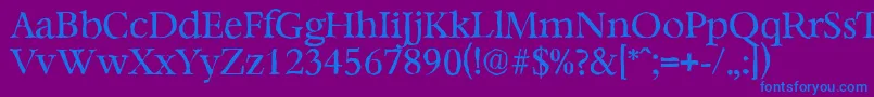 BernsteinantiqueRegular-Schriftart – Blaue Schriften auf violettem Hintergrund