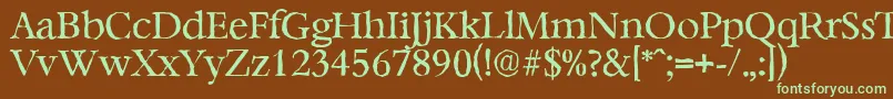 BernsteinantiqueRegular Font – Green Fonts on Brown Background