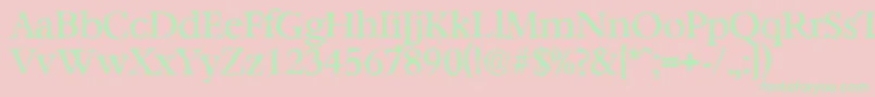 BernsteinantiqueRegular-Schriftart – Grüne Schriften auf rosa Hintergrund