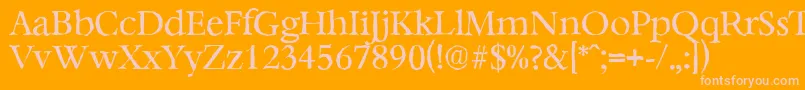 BernsteinantiqueRegular-Schriftart – Rosa Schriften auf orangefarbenem Hintergrund