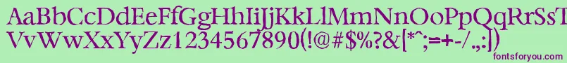 BernsteinantiqueRegular Font – Purple Fonts on Green Background