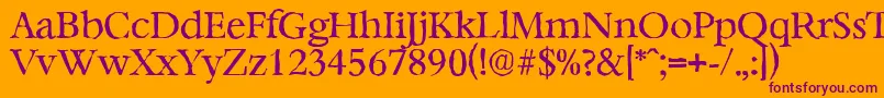 Шрифт BernsteinantiqueRegular – фиолетовые шрифты на оранжевом фоне