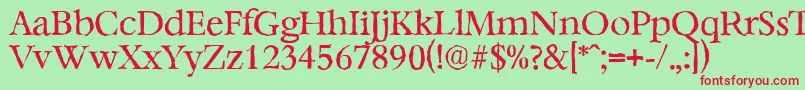 BernsteinantiqueRegular Font – Red Fonts on Green Background