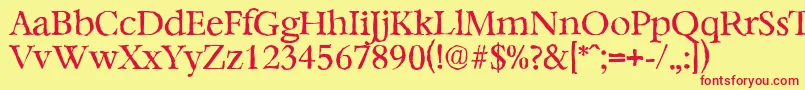 BernsteinantiqueRegular Font – Red Fonts on Yellow Background