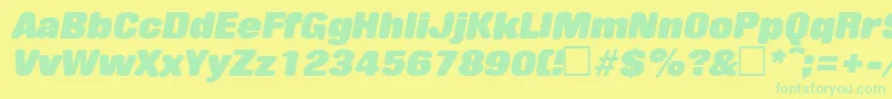 Fonte RollingstoneItalic – fontes verdes em um fundo amarelo