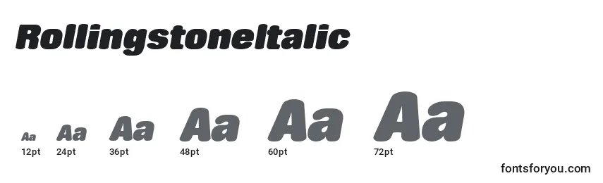 RollingstoneItalic Font Sizes