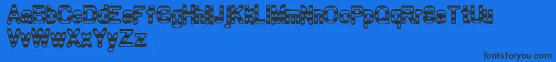 Zebra ffy-Schriftart – Schwarze Schriften auf blauem Hintergrund