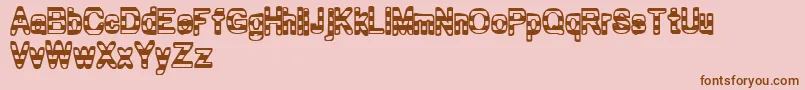 フォントZebra ffy – ピンクの背景に茶色のフォント