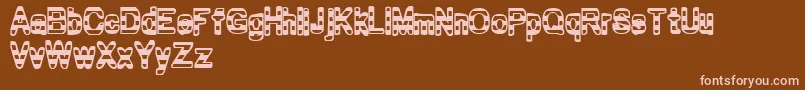 フォントZebra ffy – 茶色の背景にピンクのフォント