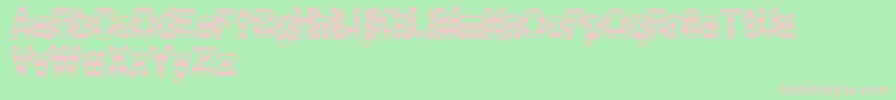 フォントZebra ffy – 緑の背景にピンクのフォント