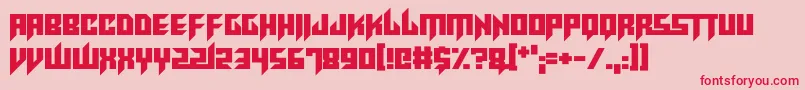 フォントRaveKing – ピンクの背景に赤い文字