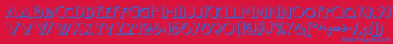 Boogie Nights Shadownf Font – Blue Fonts on Red Background