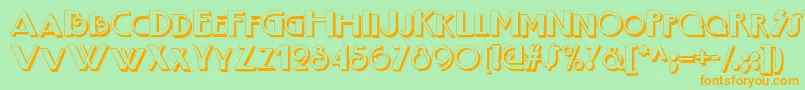Boogie Nights Shadownf Font – Orange Fonts on Green Background