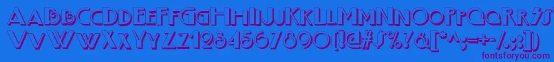 Boogie Nights Shadownf Font – Purple Fonts on Blue Background