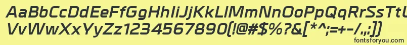 MetralBolditalic Font – Black Fonts on Yellow Background