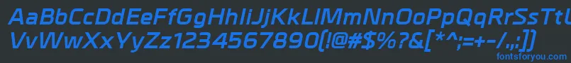 MetralBolditalic Font – Blue Fonts on Black Background