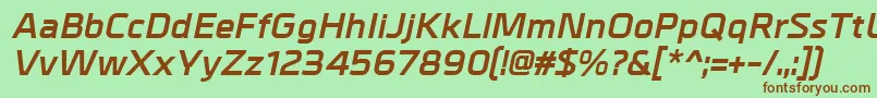 MetralBolditalic Font – Brown Fonts on Green Background