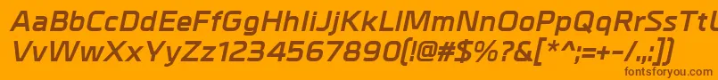 MetralBolditalic Font – Brown Fonts on Orange Background