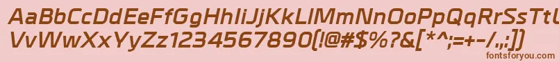 MetralBolditalic Font – Brown Fonts on Pink Background