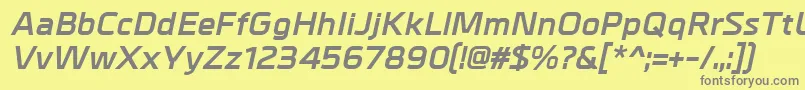 MetralBolditalic Font – Gray Fonts on Yellow Background