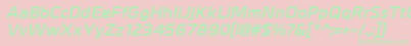 MetralBolditalic Font – Green Fonts on Pink Background