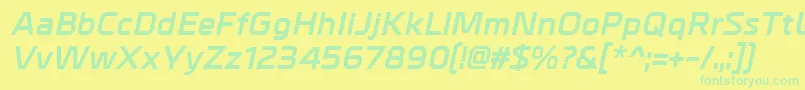 MetralBolditalic Font – Green Fonts on Yellow Background