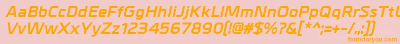 MetralBolditalic Font – Orange Fonts on Pink Background