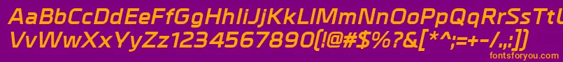 MetralBolditalic Font – Orange Fonts on Purple Background
