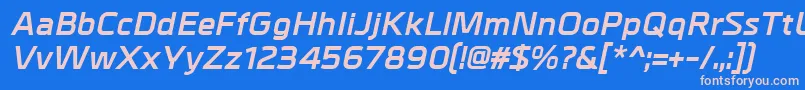 MetralBolditalic Font – Pink Fonts on Blue Background