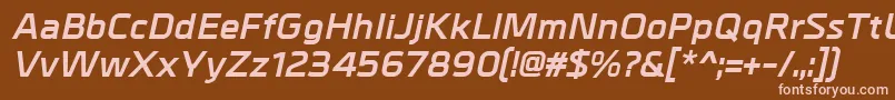 Weitere Informationen zur MetralBolditalic-Schriftart MetralBolditalic-Schriftart – Rosa Schriften auf braunem Hintergrund
