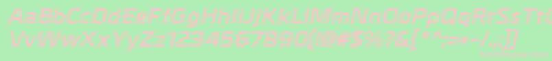 MetralBolditalic Font – Pink Fonts on Green Background