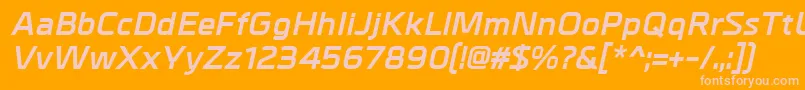 MetralBolditalic Font – Pink Fonts on Orange Background