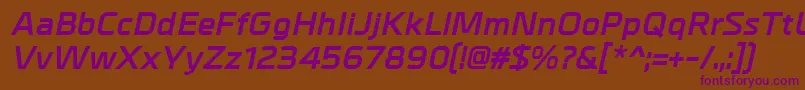 MetralBolditalic Font – Purple Fonts on Brown Background