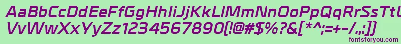 MetralBolditalic Font – Purple Fonts on Green Background
