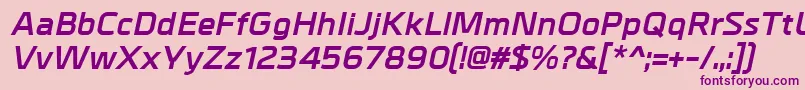 MetralBolditalic Font – Purple Fonts on Pink Background