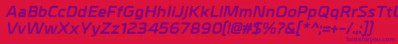 MetralBolditalic Font – Purple Fonts on Red Background