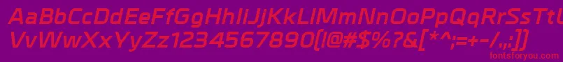 MetralBolditalic Font – Red Fonts on Purple Background