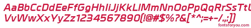 MetralBolditalic Font – Red Fonts on White Background