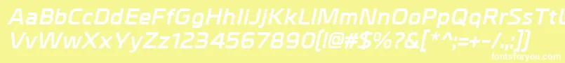 MetralBolditalic Font – White Fonts on Yellow Background