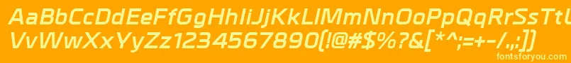 MetralBolditalic Font – Yellow Fonts on Orange Background