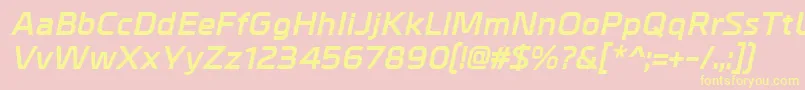 MetralBolditalic Font – Yellow Fonts on Pink Background