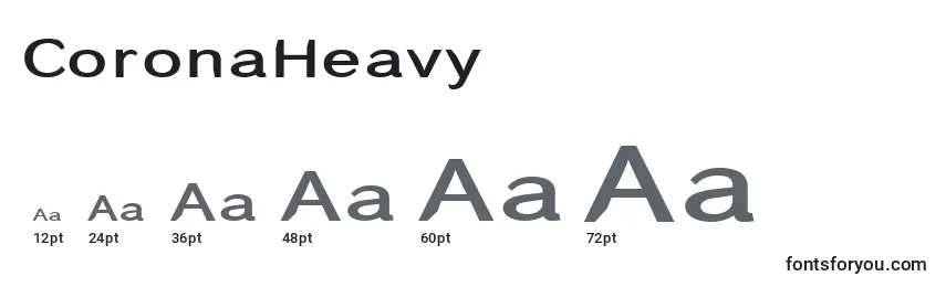 CoronaHeavy Font Sizes