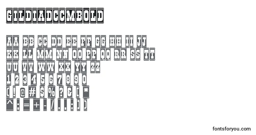 Schriftart GildiadccmBold – Alphabet, Zahlen, spezielle Symbole